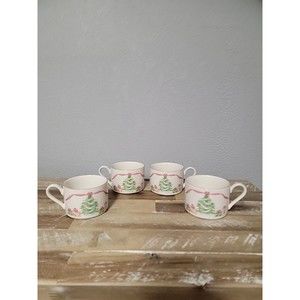 SANGO Home For Christmas 92 Coffee Cup Tea Cup Ribbons Tree 4 Set #4829